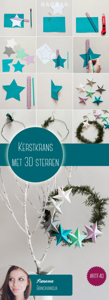 DIY Kerst krans met 3D sterren