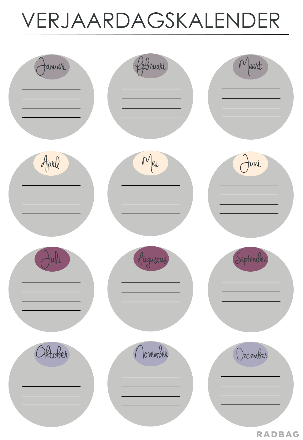 Industrialiseren wedstrijd Bedrijf Verjaardags kalender om uit te printen (free printable)