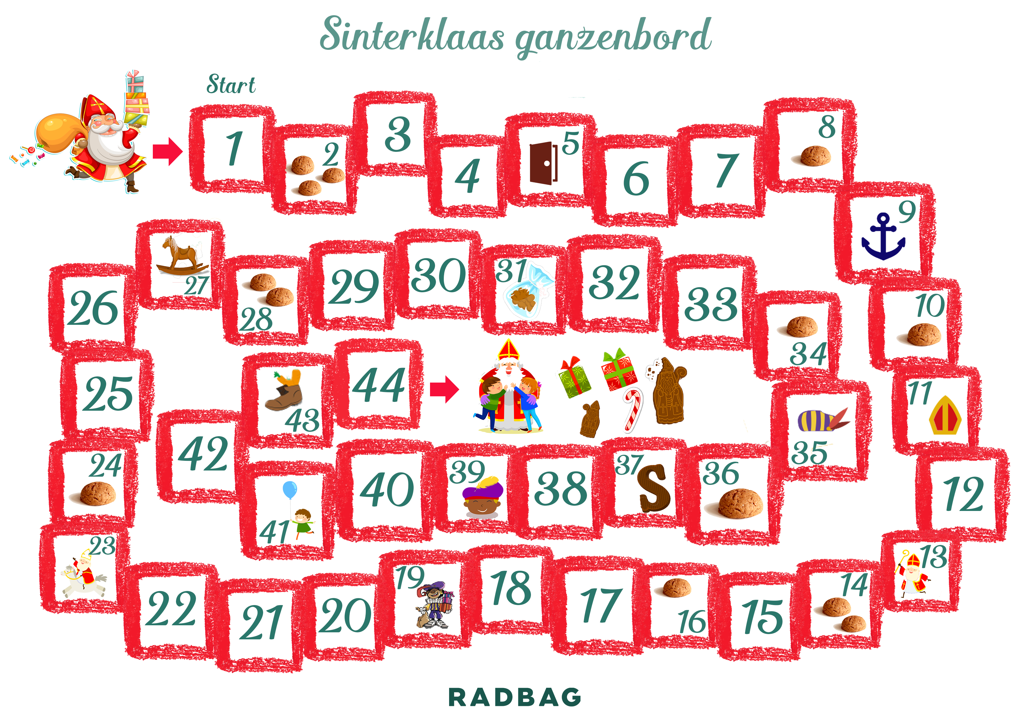 leukste Sinterklaas spel ganzenbord Gratis printen