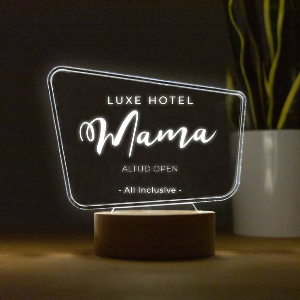 Moederdag cadeau Led Lamp Luxe Hotel Mama