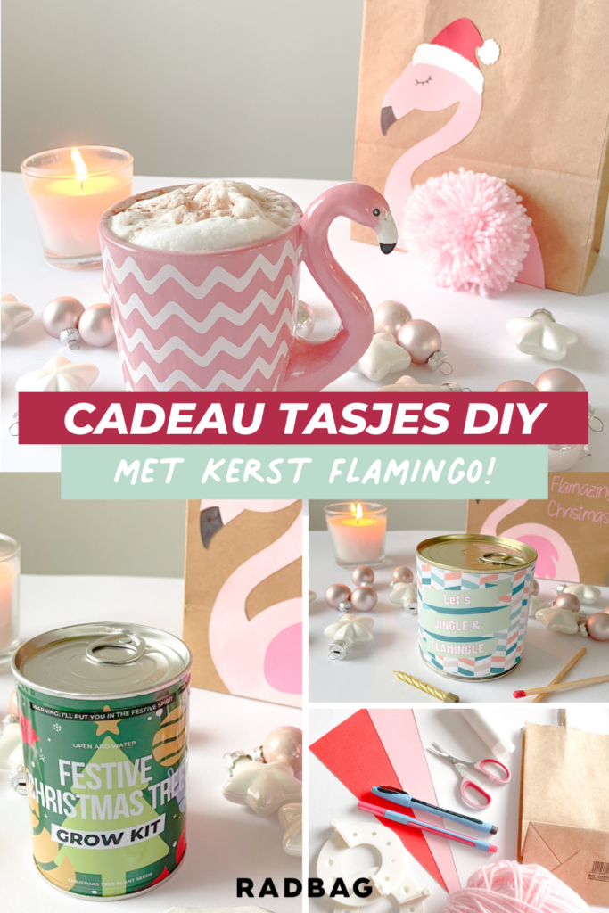 Cadeau tasjes kerst flamingo DIY PINTEREST