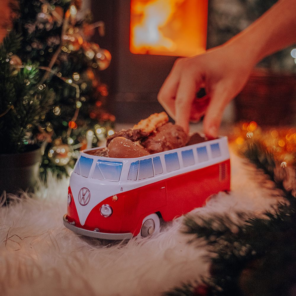 VW bus koekjestrommel kerstsfeer kerstmarkt