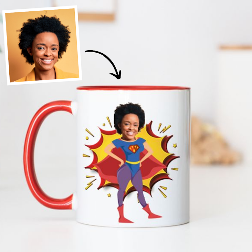 Geweldig leuke en originele mokken voor milkshakes - superwoman gepersonaliseerd