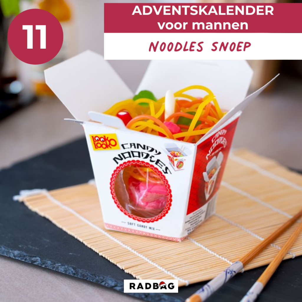 Adventskalender vullen mannen noodle snoep 11