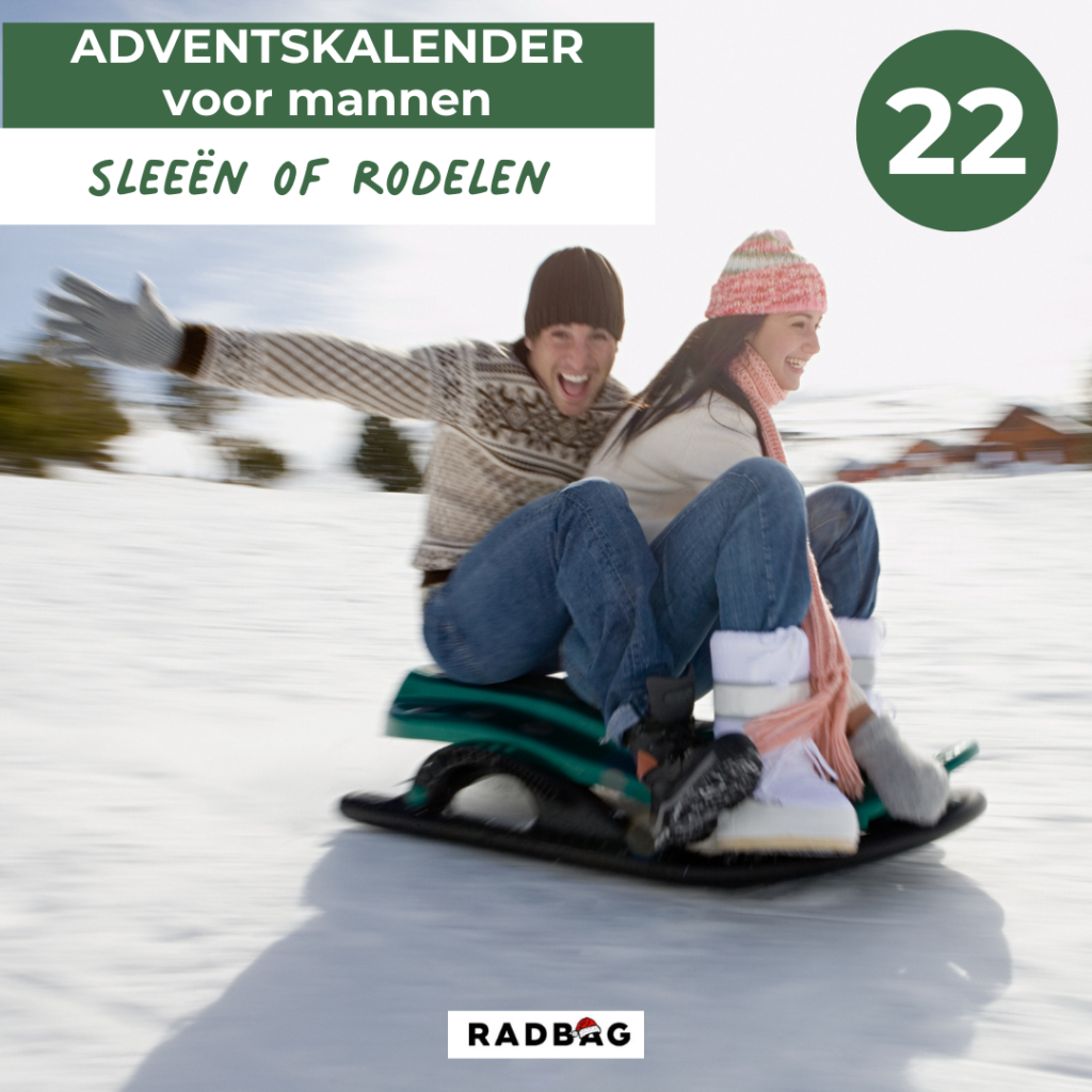 Adventskalender vullen mannen rodelen 22