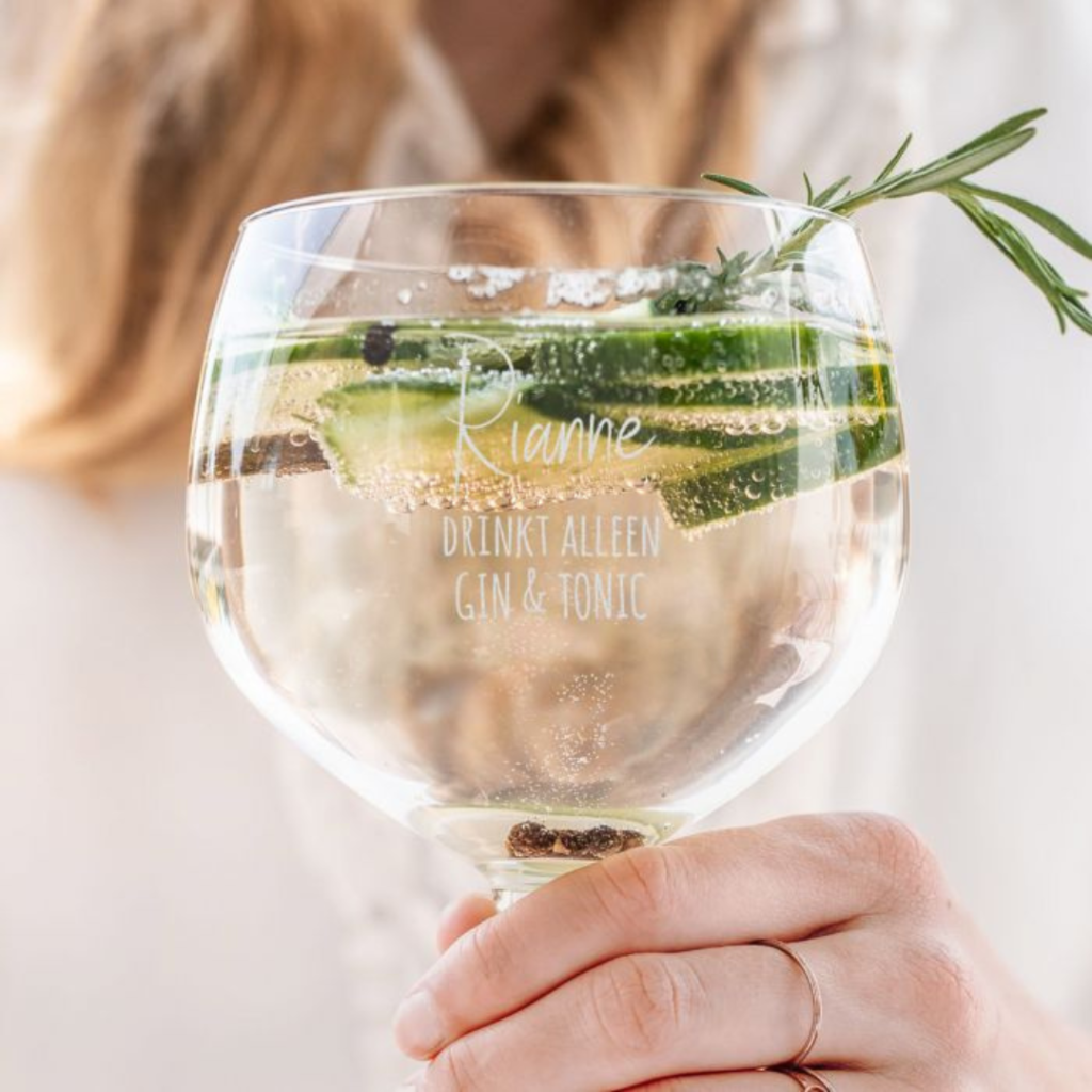 Love potion tip voor Valentijnsdag romantisch cadeau Gin Glas met tekst 3