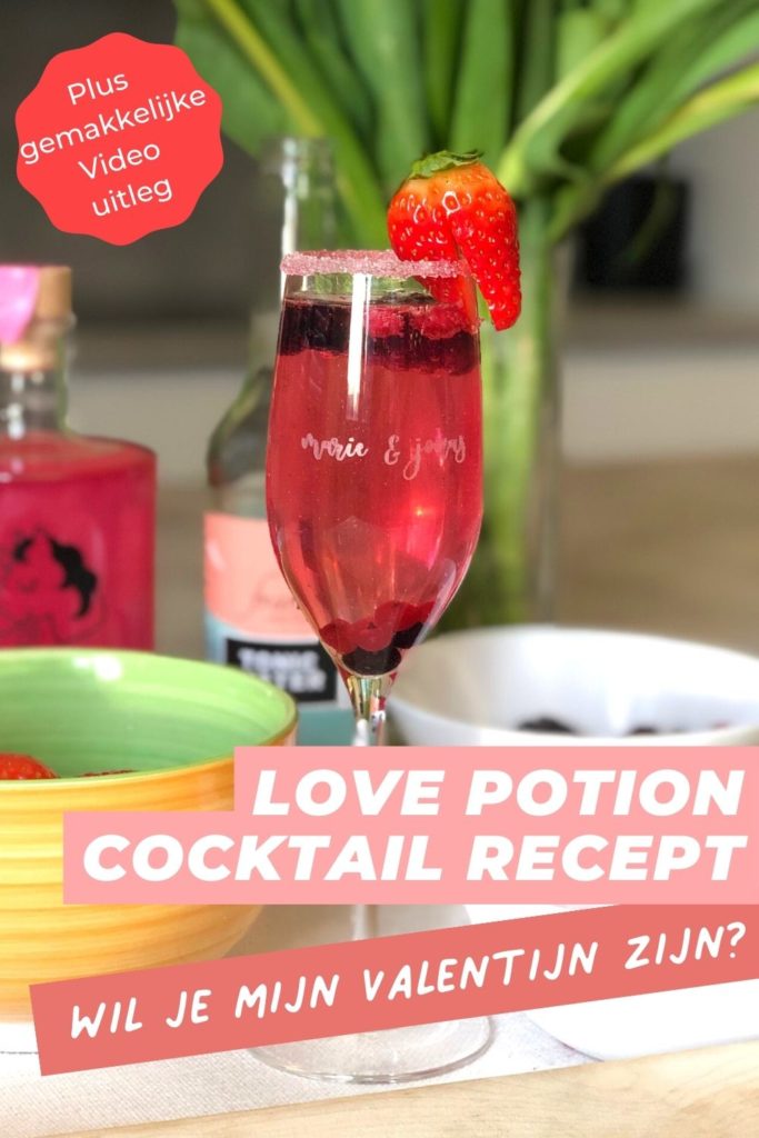 Makkelijke cocktail Love potion Recept tip voor Valentijnsdag - Pinterest