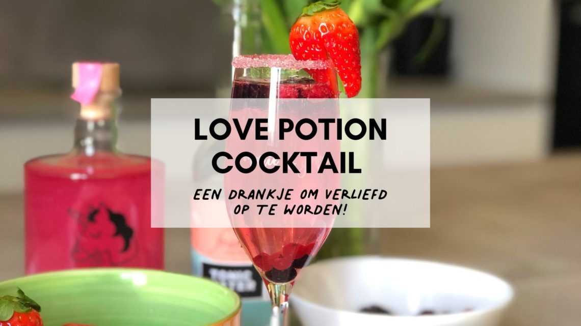 Makkelijke cocktail Love potion Recept tip voor Valentijnsdag -header text