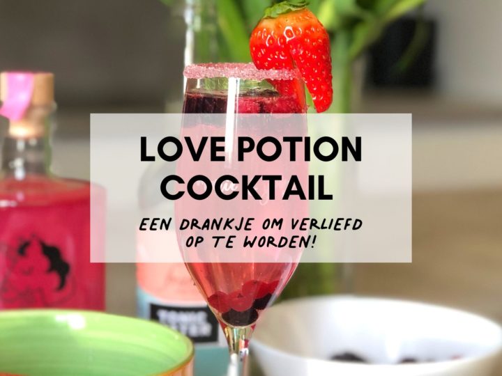 Makkelijke cocktail Love potion Recept tip voor Valentijnsdag -header text