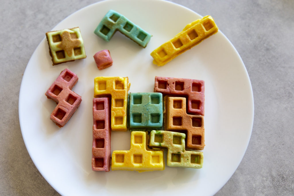 Wafel recept maken met Tetris blokjes geweldig lekker resultaat