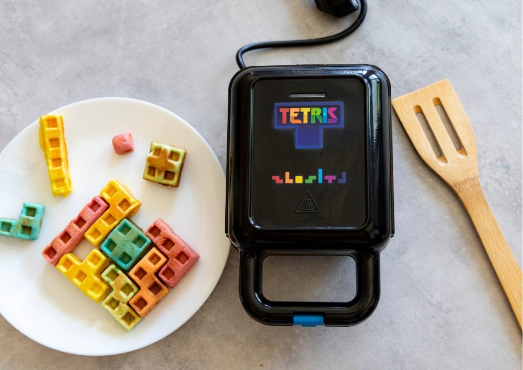 Wafel recept maken met Tetris blokjes kleuren