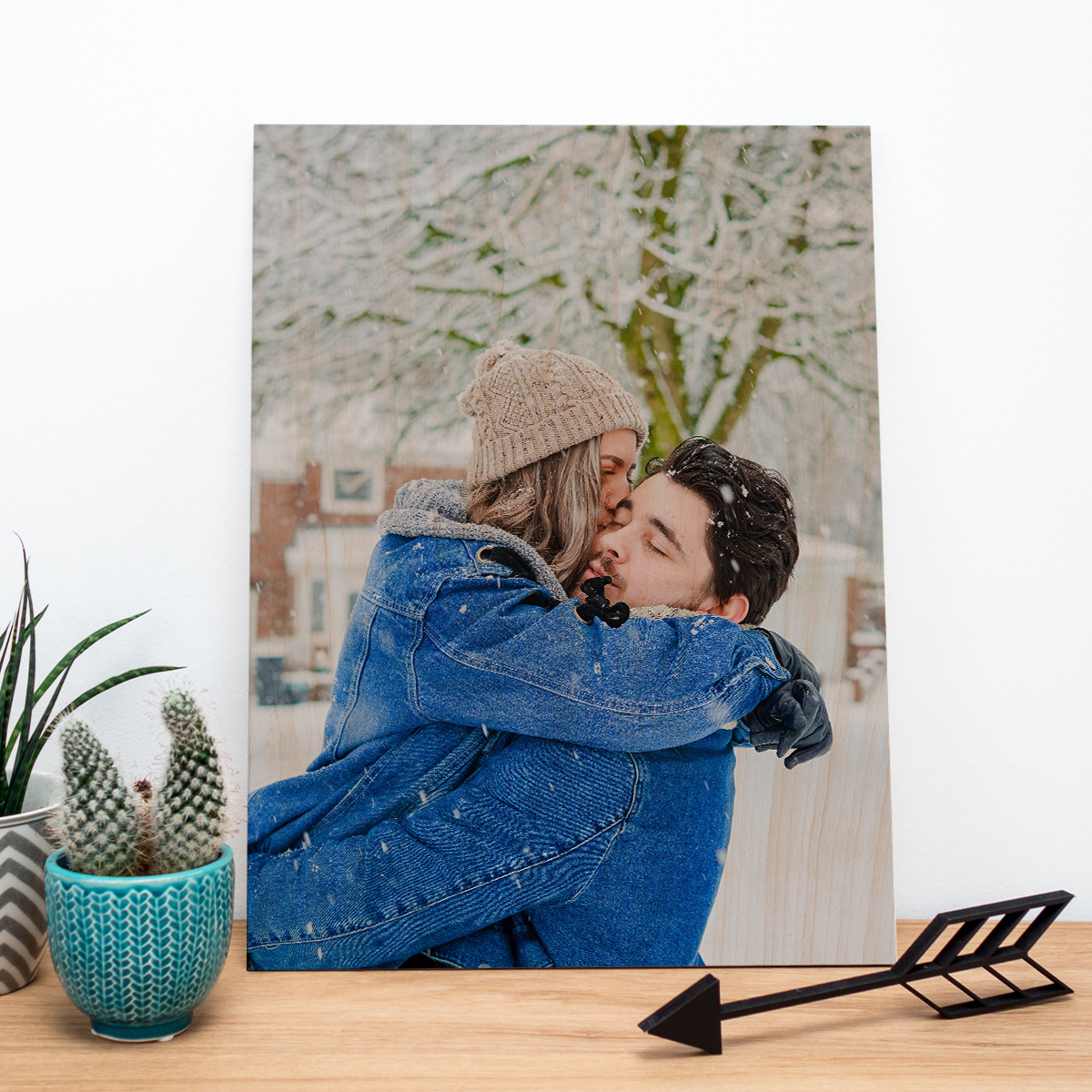 Kerstcadeau voor haar - personaliseerbare foto op hout