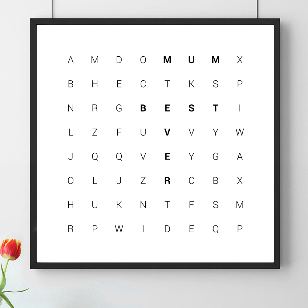 Woordzoeker - personaliseerbare poster kerstcadeau_voor_ouders