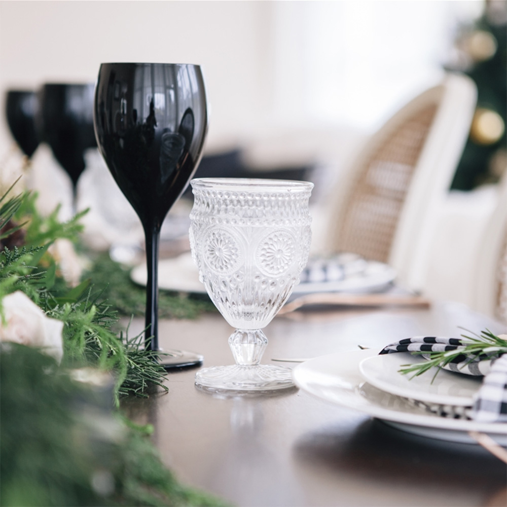 kerstcadeau voor haar - zwarte wijnglazen