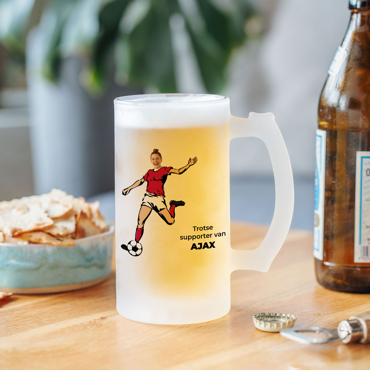Bierpul voor Voetbalfans met Foto en Tekst