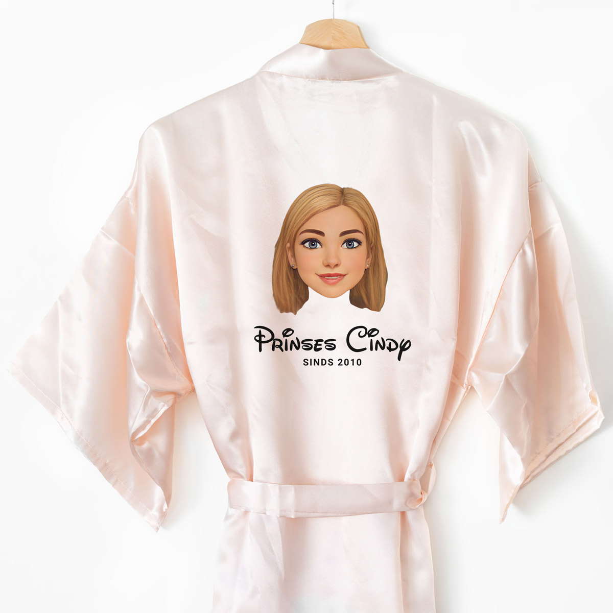 Gepersonaliseerde Kimono Dames Satijn met Foto als cartoon