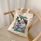 Gepersonaliseerde tote bag met foto en tekst