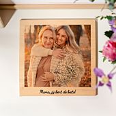 Personaliseerbare foto op hout in polaroid look