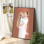 Handgetekende illustratie poster met 2 personen