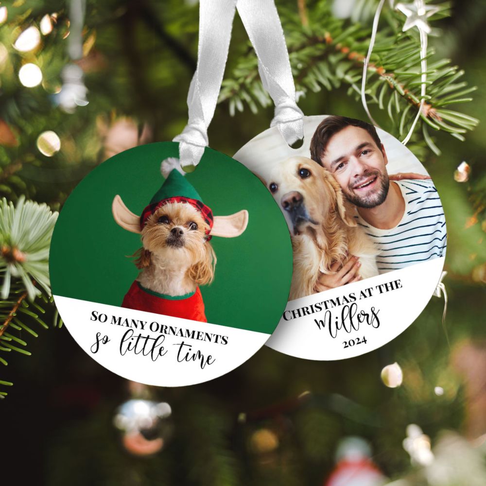 Gepersonaliseerde acryl hanger met Foto en Tekst set van 2