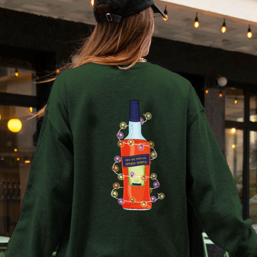 Gepersonaliseerde kersttrui met aperol fles