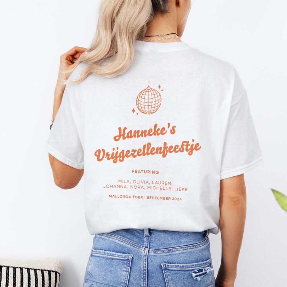 Gepersonaliseerd bruid t-shirt met symbool en tekst