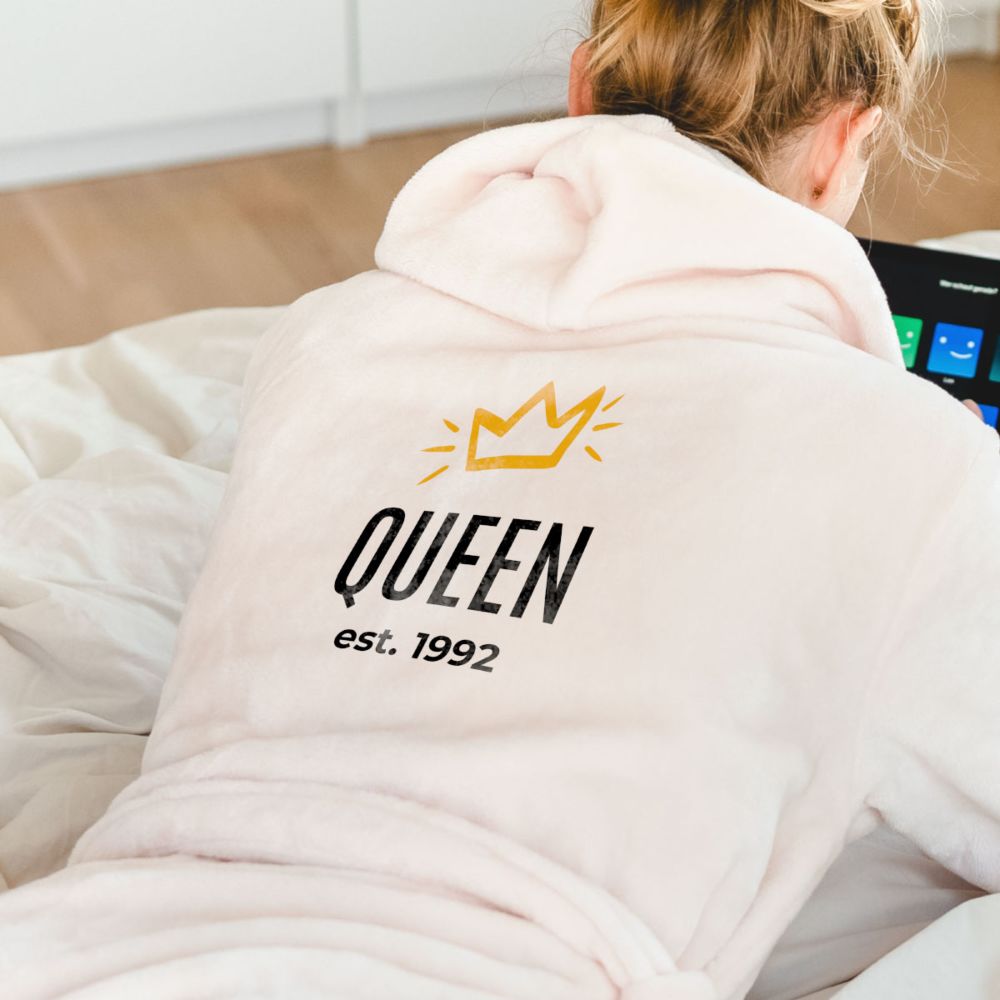 Personaliseerbare badjas met symbool en naam