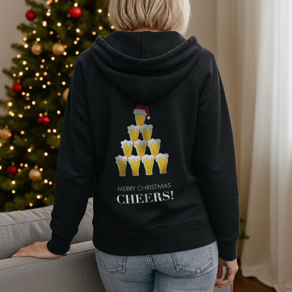 Gepersonaliseerde bier kerst hoodie