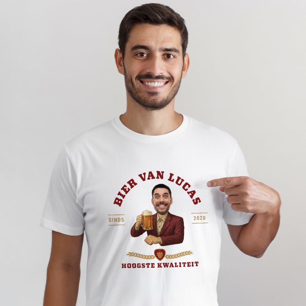 Gepersonaliseerd t-shirt met logo en gezicht