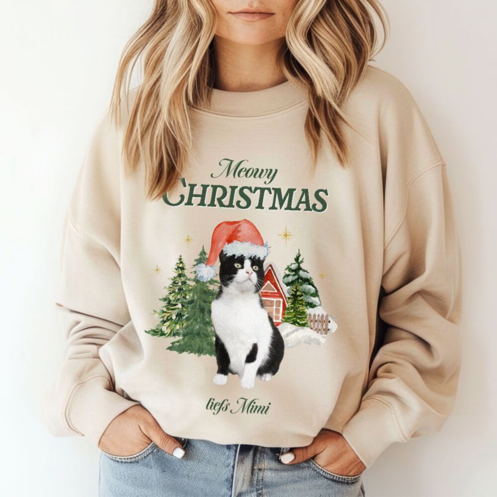 Gepersonaliseerde Bootleg kersttrui met huisdier