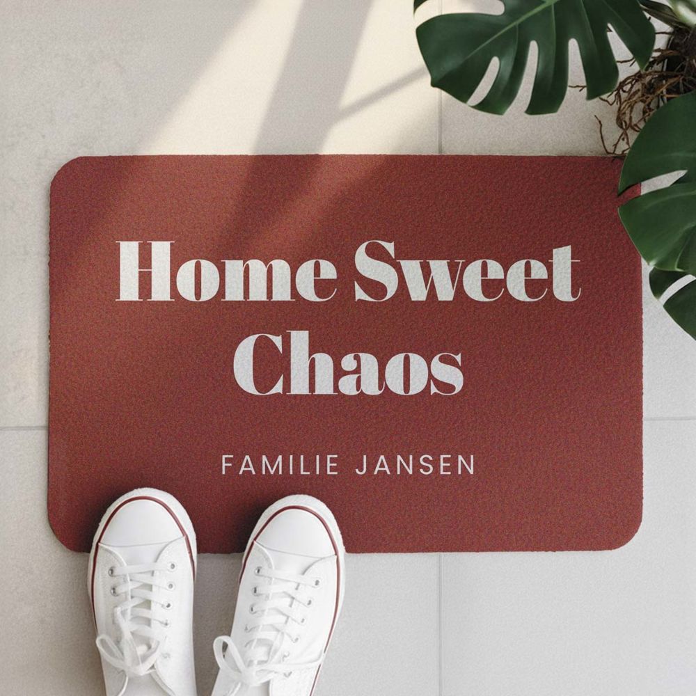 Personalisierbare Fußmatte mit drei Zeilen