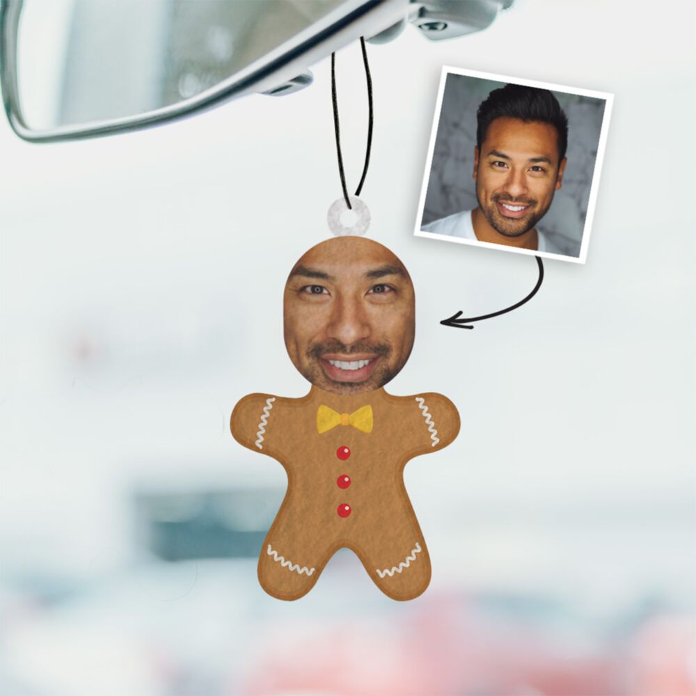 Personaliseerbare Peperkoek Man Geurzakje met Gezicht set van 2