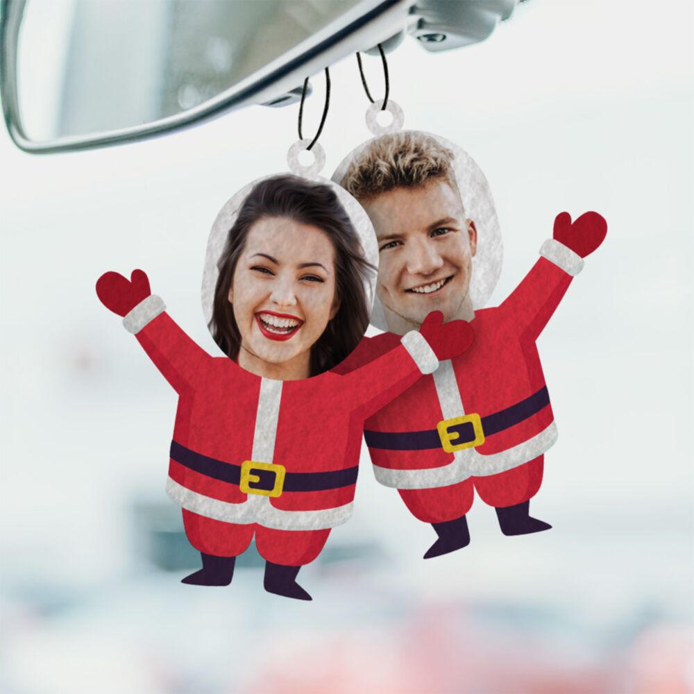 Gepersonaliseerde Kerstman met Gezicht Set van 2