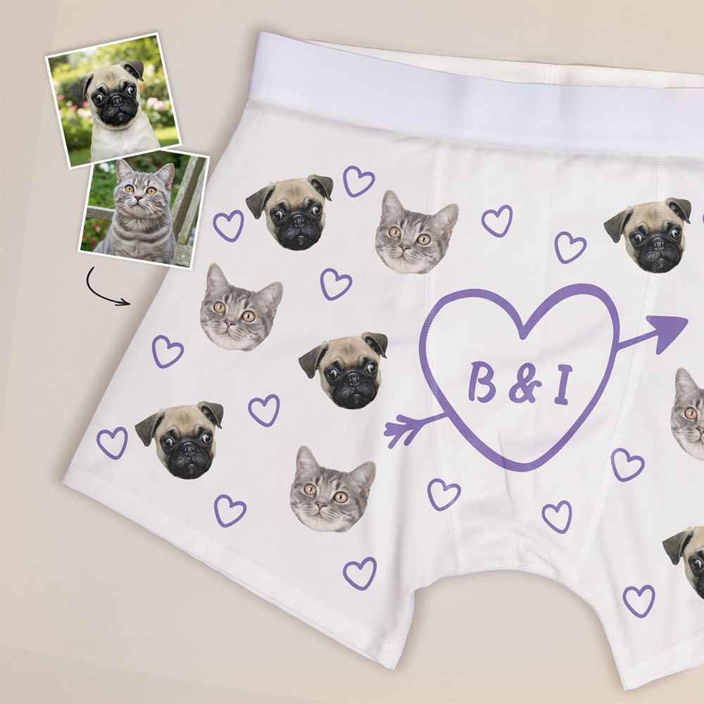 Gepersonaliseerde boxershorts met hartje en initialen