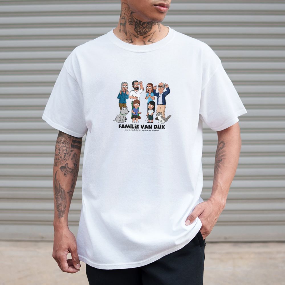 Personalisierbare T-Shirt-Illustration Zeichentrick Familie