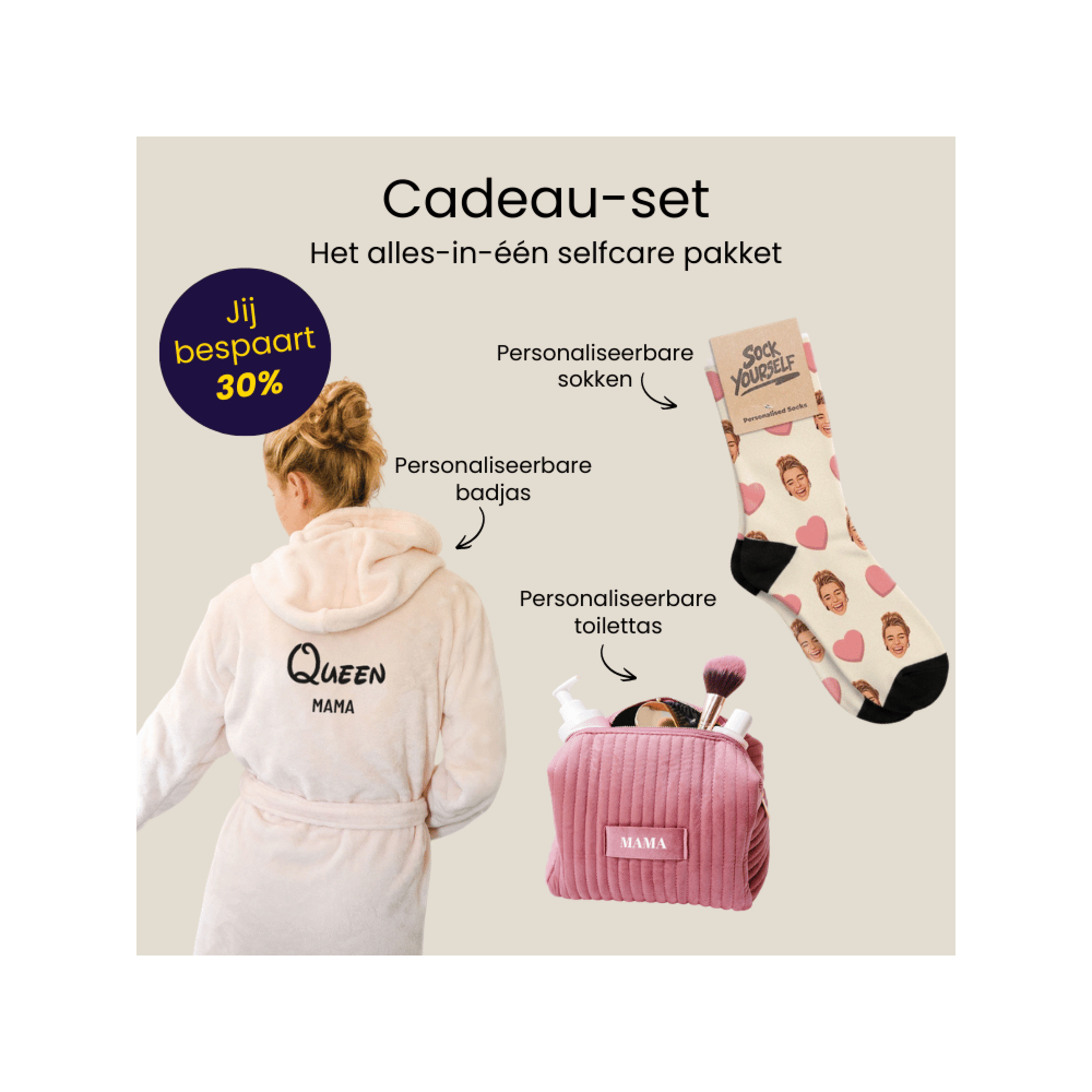 Cadeauset toilettas, badjas en sokken