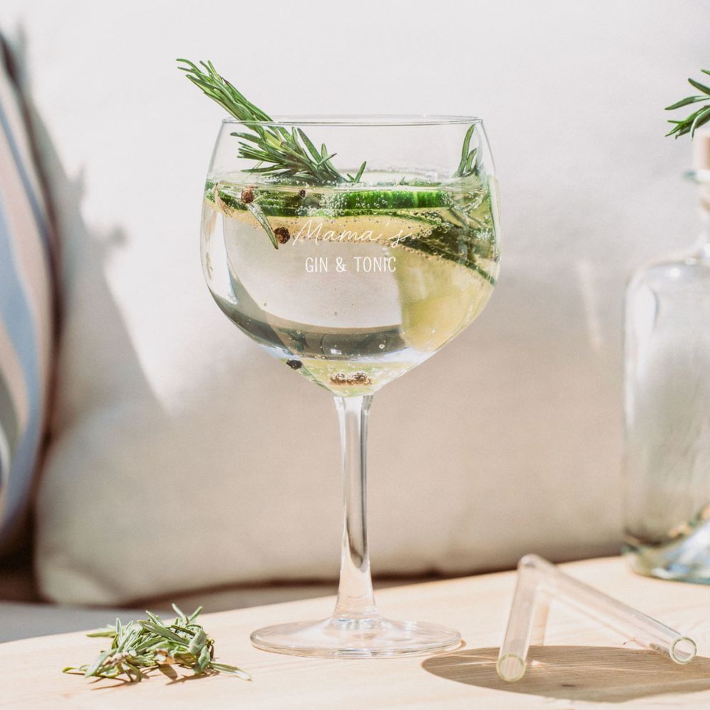 Gin Tonic Glas met Tekst Gegraveerd