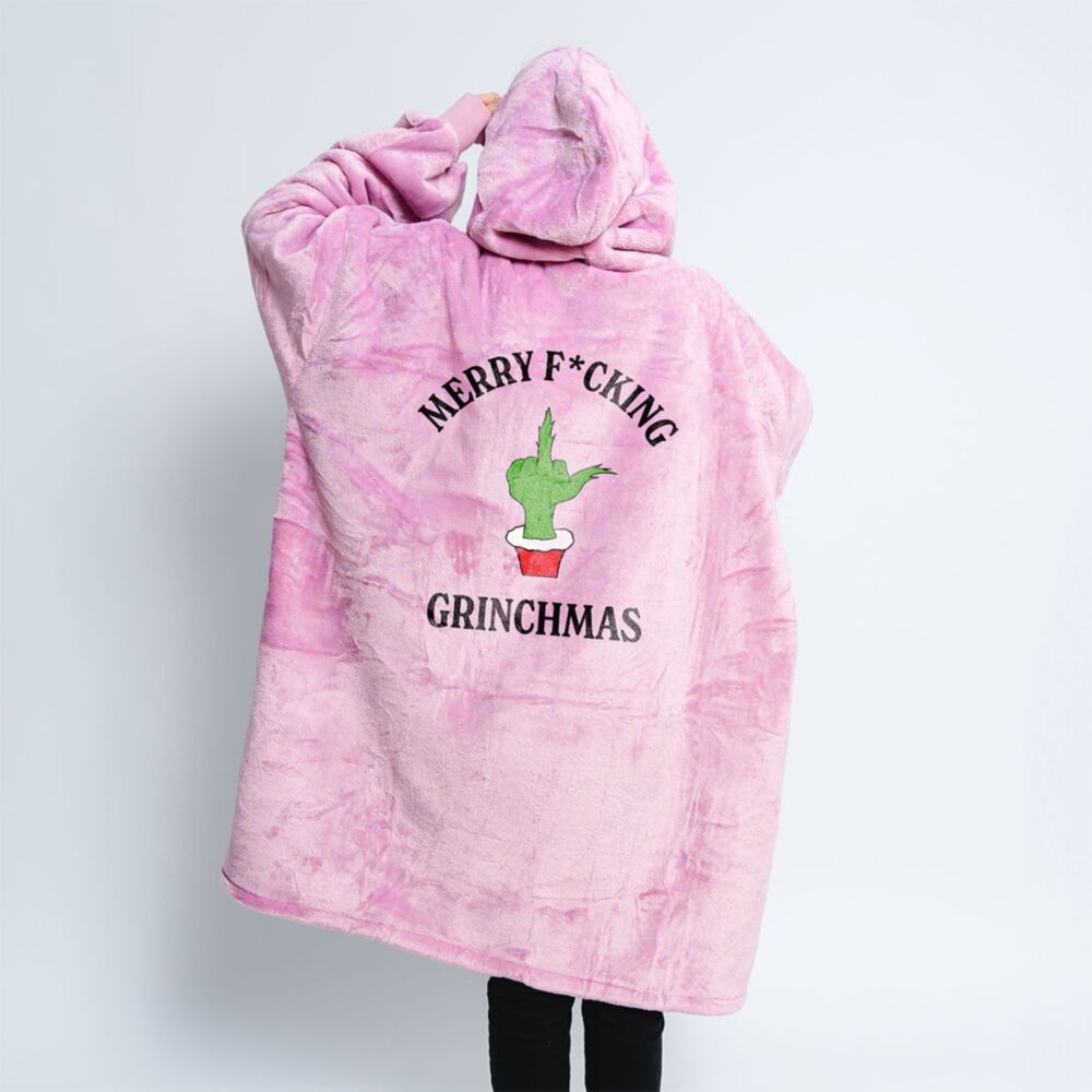 Gepersonaliseerde Grinch Hoodie Deken