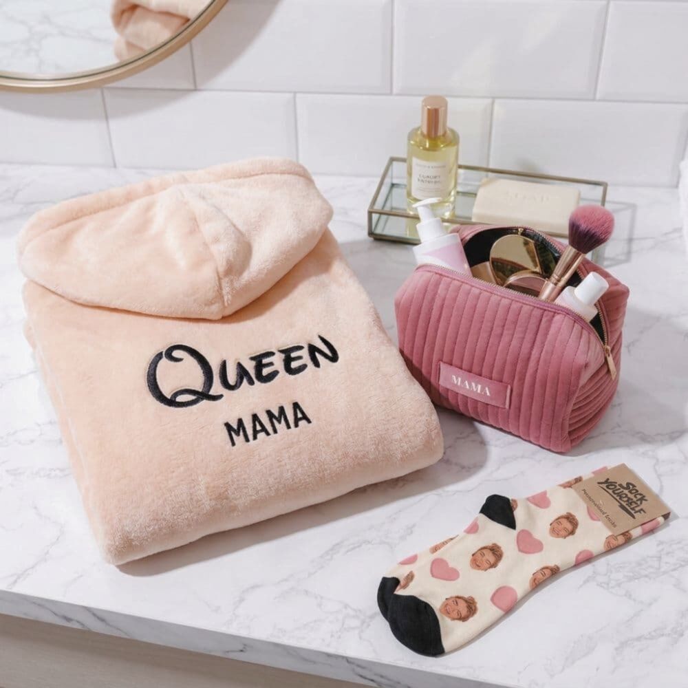 Geschenkset Kosmetiktasche Bademantel und Socken Geschenkset Kosmetiktasche Bademantel und Socken