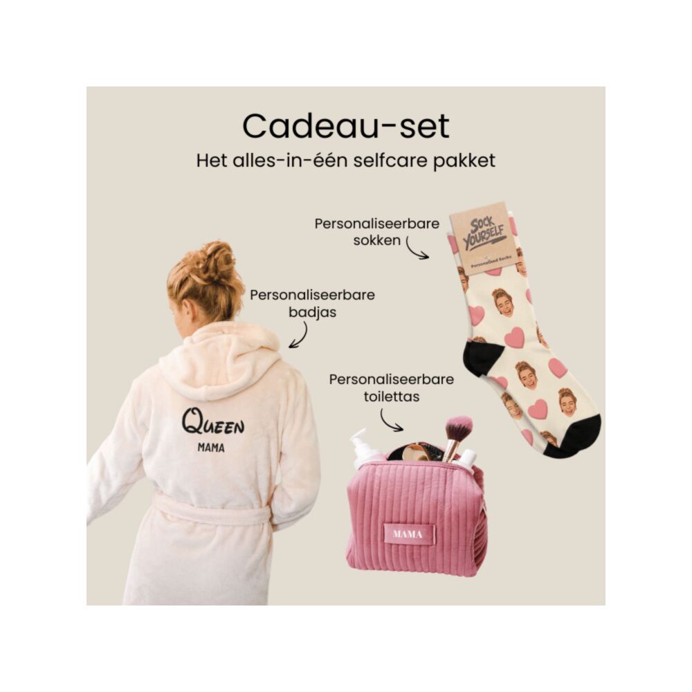 Cadeauset toilettas, badjas en sokken