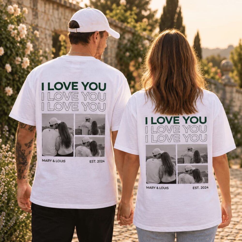 Geschenkset 2er Set T-Shirt mit Schwarz Weiß Fotos und Text Geschenkset 2er Set T-Shirt mit Schwarz Weiß Fotos und Text