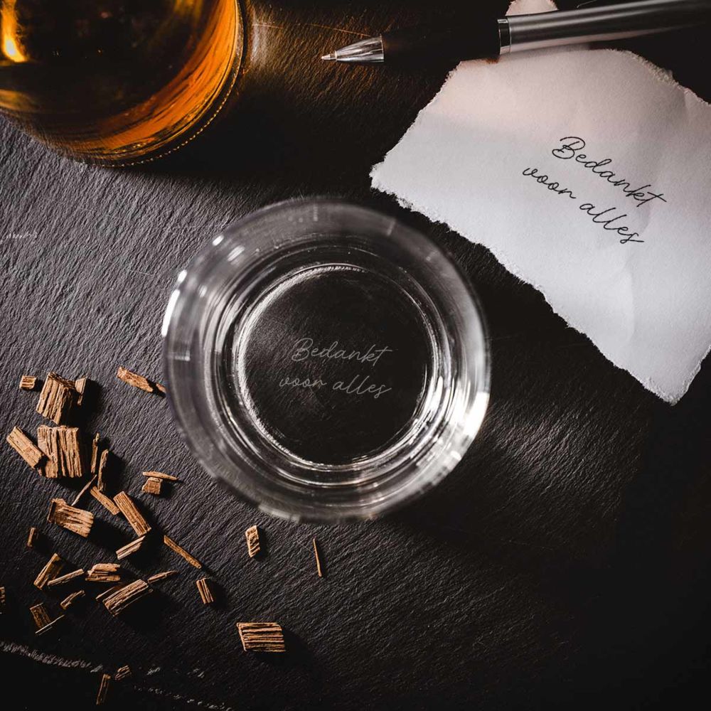 Gepersonaliseerd whisky glas met jouw handschrift