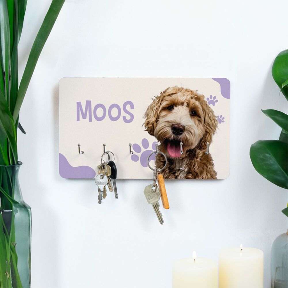 Gepersonaliseerd sleutelbord met huisdier