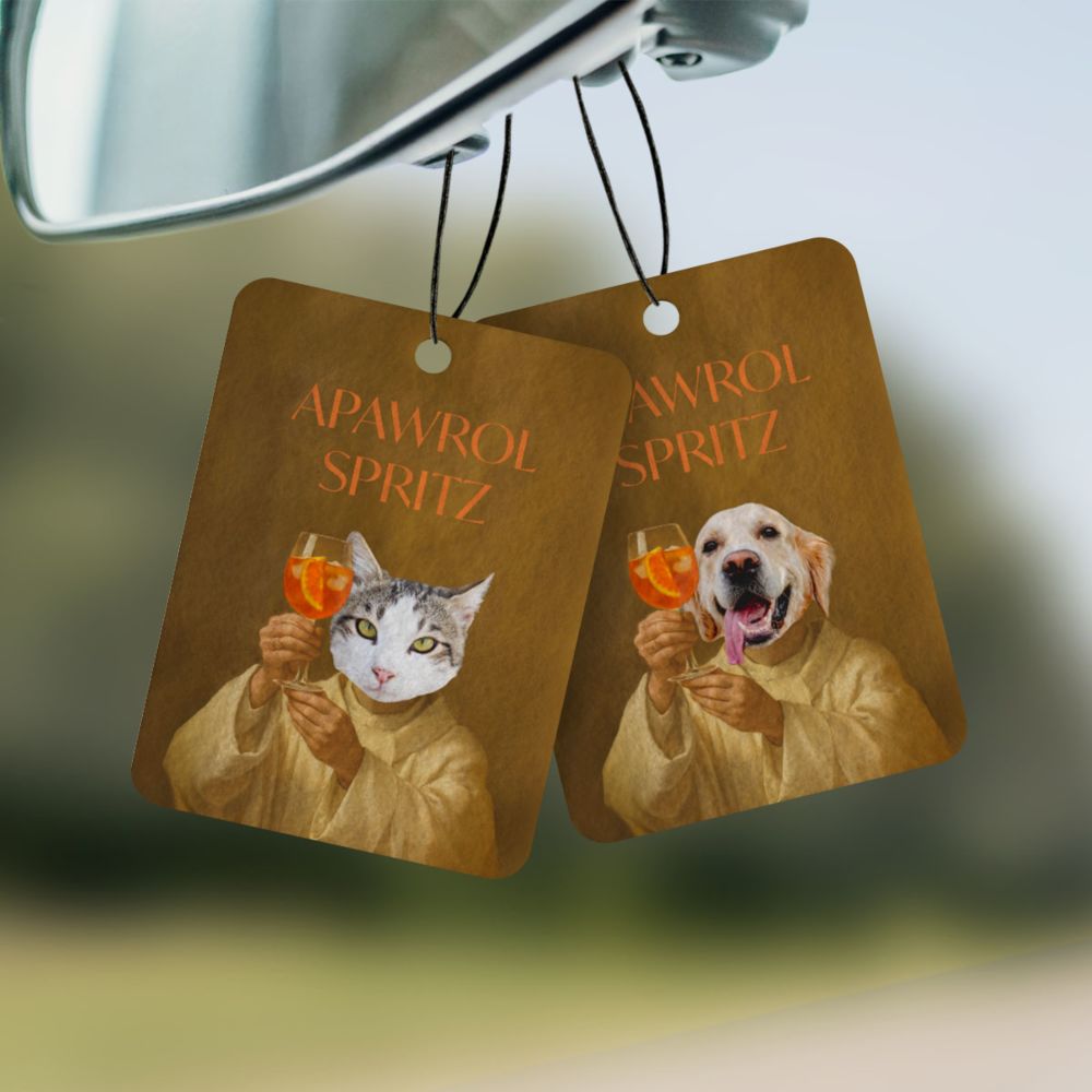 Personaliseerbare geurboom 2-delige set Aperol-design met gezicht