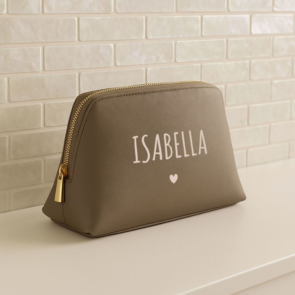 Gepersonaliseerd make-up tasje met naam en symbool
