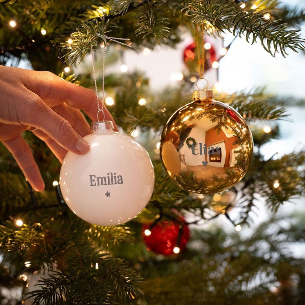 Gepersonaliseerde Kerstbal met Tekst