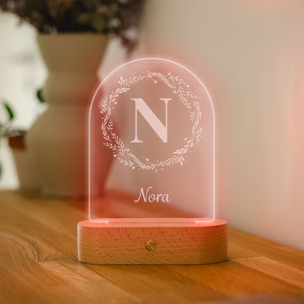 Gepersonaliseerde LED lamp met monogram