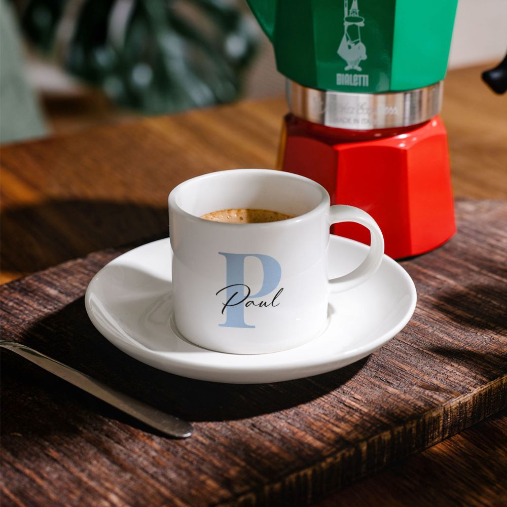 Gepersonaliseerde espresso mok met monogram