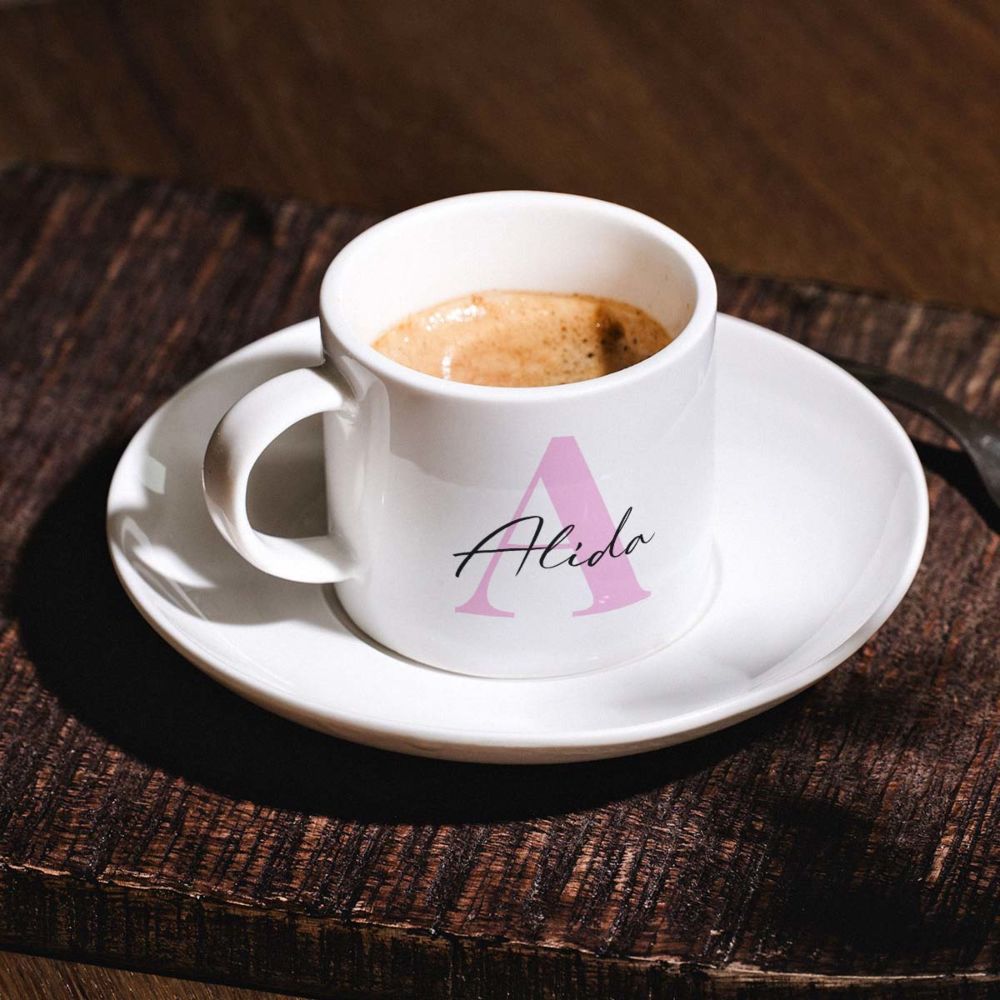 Gepersonaliseerde espresso mok met monogram