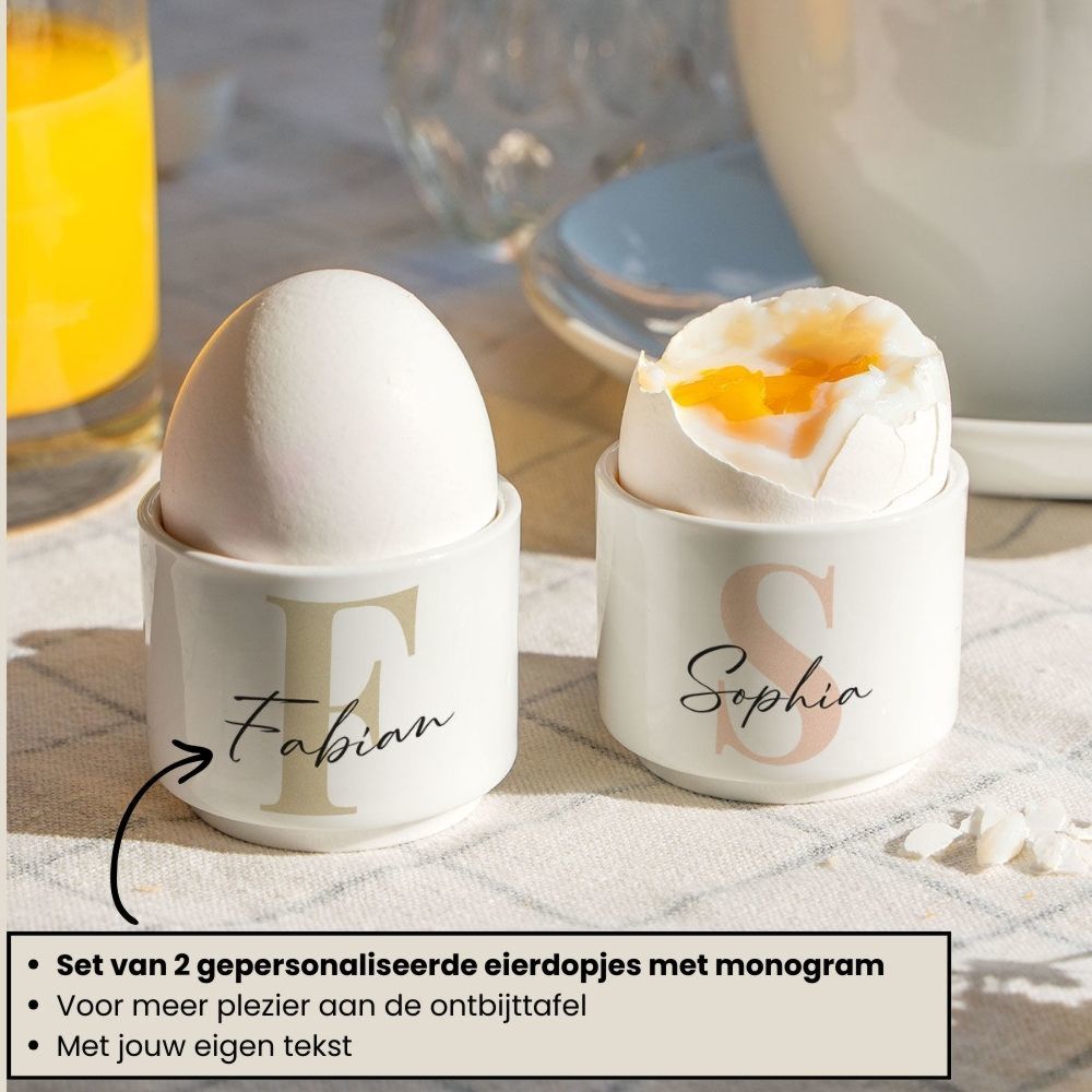 Cadeauset eierdopjes en espressokopje set van 2